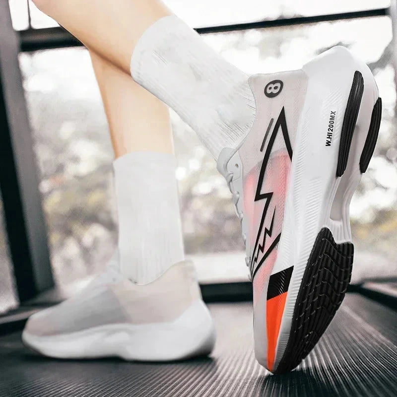 Running Shoes Men High Quality Full Palm Carbon Plate Cushion Professional Training Shoes Lightweight Wear-Resistant Sneakers Blue Wolf Store