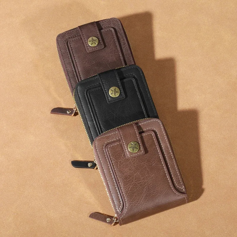 Rustic Men's Leather Wallet Blue Wolf Store
