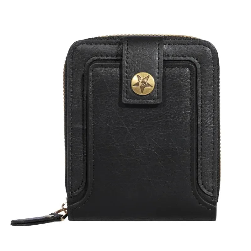 Rustic Men's Leather Wallet Blue Wolf Store black