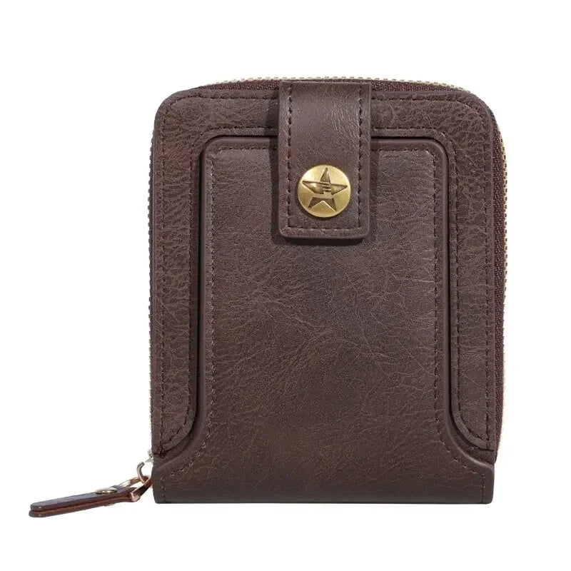 Rustic Men's Leather Wallet Blue Wolf Store dark brown