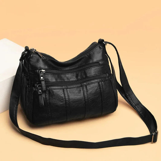 Serena Soft Leather Crossbody Bag Serena Soft Leather Crossbody Bag Blue Wolf Store Black