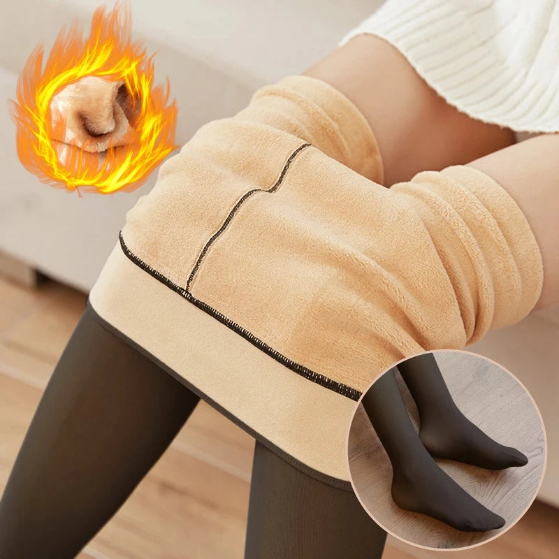 Sexy High Waist Elastic Slim Pantyhose Women Warm Winter Seamless Translucent Tights Leggings Female Thick Thermal Stockings Blue Wolf Store