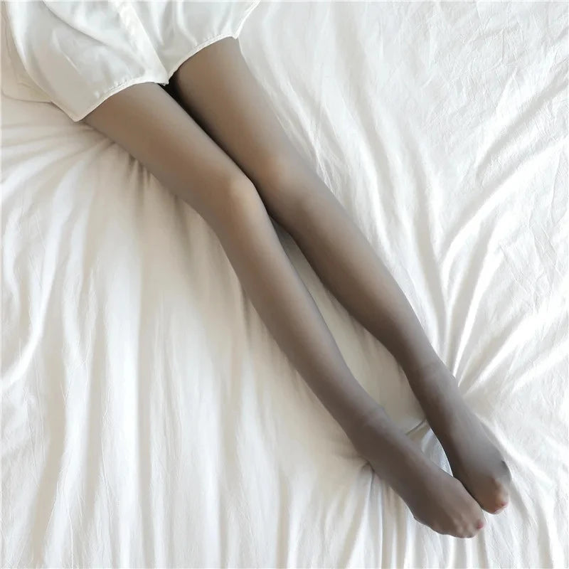 Sexy High Waist Elastic Slim Pantyhose Women Warm Winter Seamless Translucent Tights Leggings Female Thick Thermal Stockings Blue Wolf Store Grey Pantyhose 300g L(40-70kg)