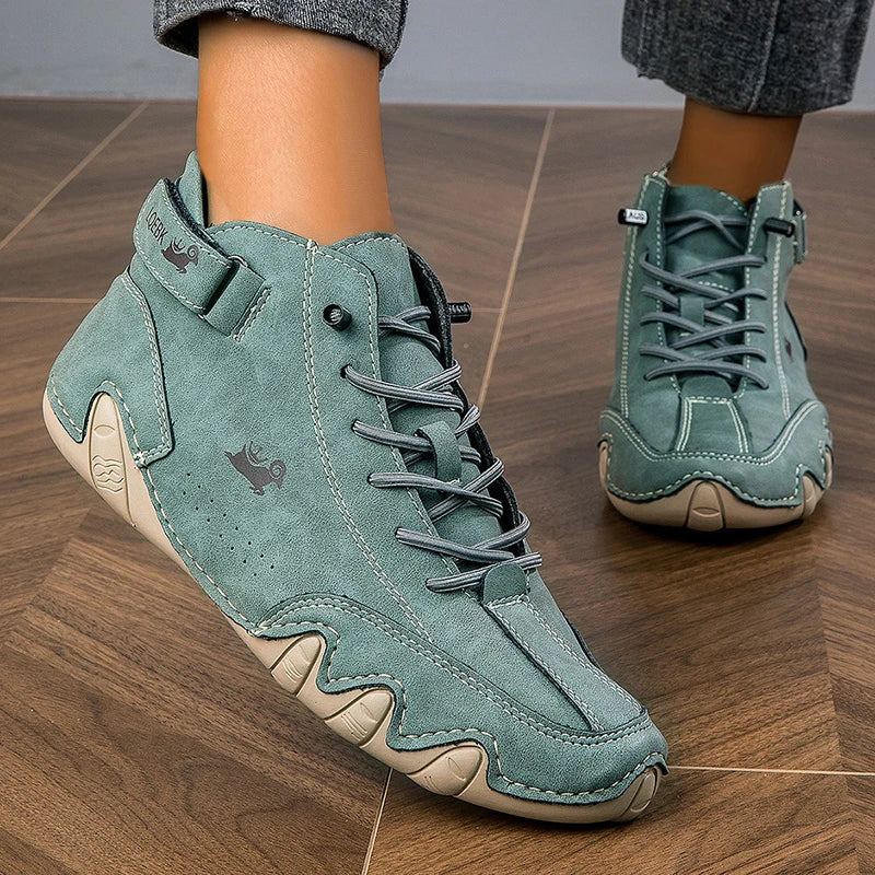 Shoes for Women Winter High Boots 2023 Brown Elegant Boots and Ankle Boots Woman Footwear Casual Leather Ladies Shoes on Offer Blue Wolf Store