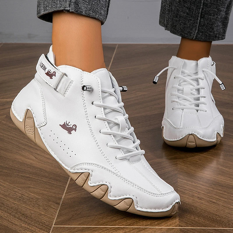 Shoes for Women Winter High Boots 2023 Brown Elegant Boots and Ankle Boots Woman Footwear Casual Leather Ladies Shoes on Offer Blue Wolf Store