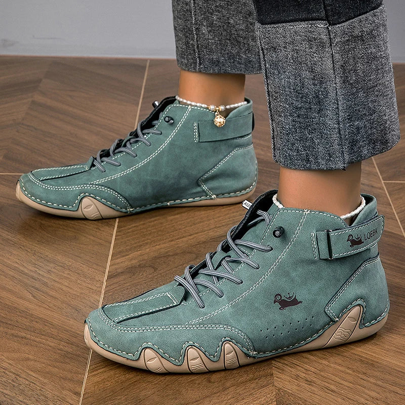 Shoes for Women Winter High Boots 2023 Brown Elegant Boots and Ankle Boots Woman Footwear Casual Leather Ladies Shoes on Offer Blue Wolf Store