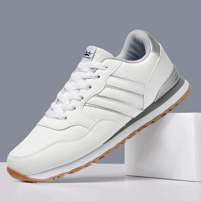 Sneakers Men Casual Shoes Light Suede 2024 New Classic Men Running shoes Outdoor Breathable Mesh Jogging Sport Shoes Blue Wolf Store White Leather 45