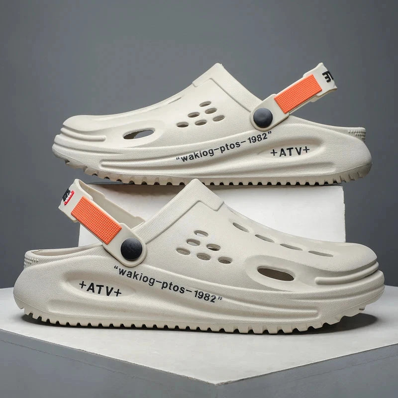 Soft Sole Summer Clogs Slippers Men Clogs Slippers Breathable Beach Slippers Men Home Slippers Outdoor Antiskid Slippers Blue Wolf Store