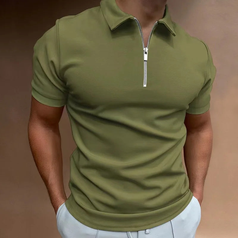 Summer Men's Polo Shirt Summer Men's Polo Shirt Blue Wolf Store Army Green M