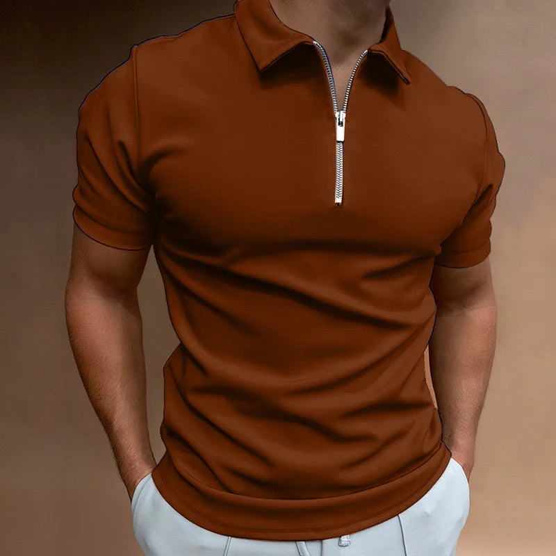 Summer Men's Polo Shirt Summer Men's Polo Shirt Blue Wolf Store Brown M