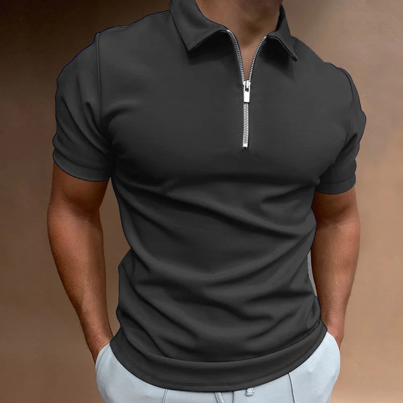 Summer Men's Polo Shirt Summer Men's Polo Shirt Blue Wolf Store Dark Gray M