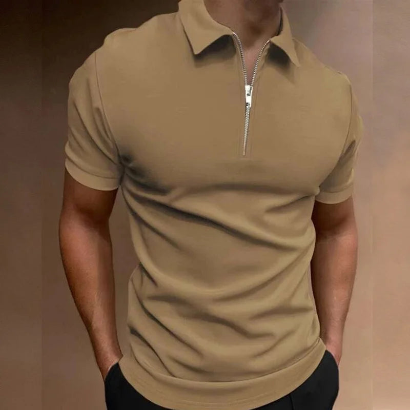 Summer Men's Polo Shirt Summer Men's Polo Shirt Blue Wolf Store Khaki M