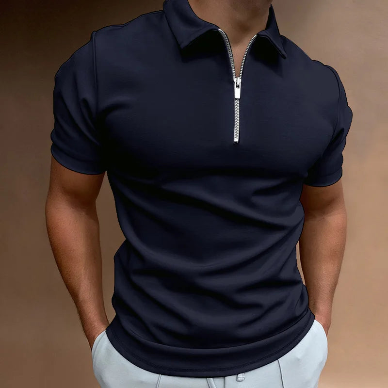 Summer Men's Polo Shirt Summer Men's Polo Shirt Blue Wolf Store Navy M