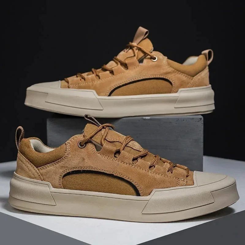 Theodore Men's Casual Leather Sneakers Theodore Men's Casual Leather Sneakers Blue Wolf Store Khaki EU38 / US6 / UK5.5