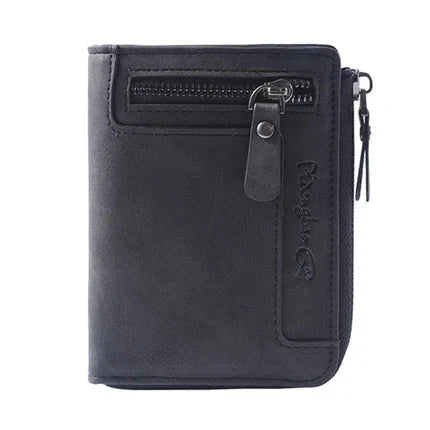 Trendy Men's Leather Wallet Trendy Men's Leather Wallet Blue Wolf Store PURE BLACK