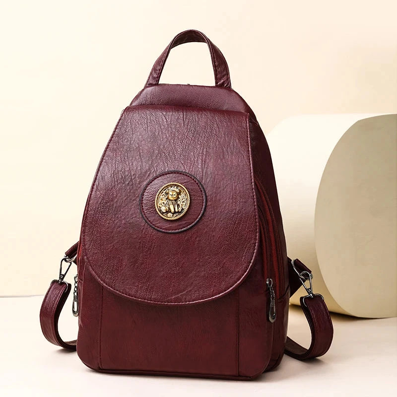 Versatta High-Quality Leather Women's Anti-Theft Backpack Versatta High-Quality Leather Women's Anti-Theft Backpack Blue Wolf Store