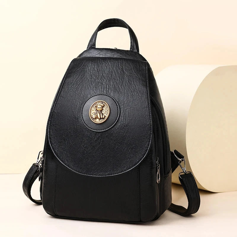 Versatta High-Quality Leather Women's Anti-Theft Backpack Versatta High-Quality Leather Women's Anti-Theft Backpack Blue Wolf Store