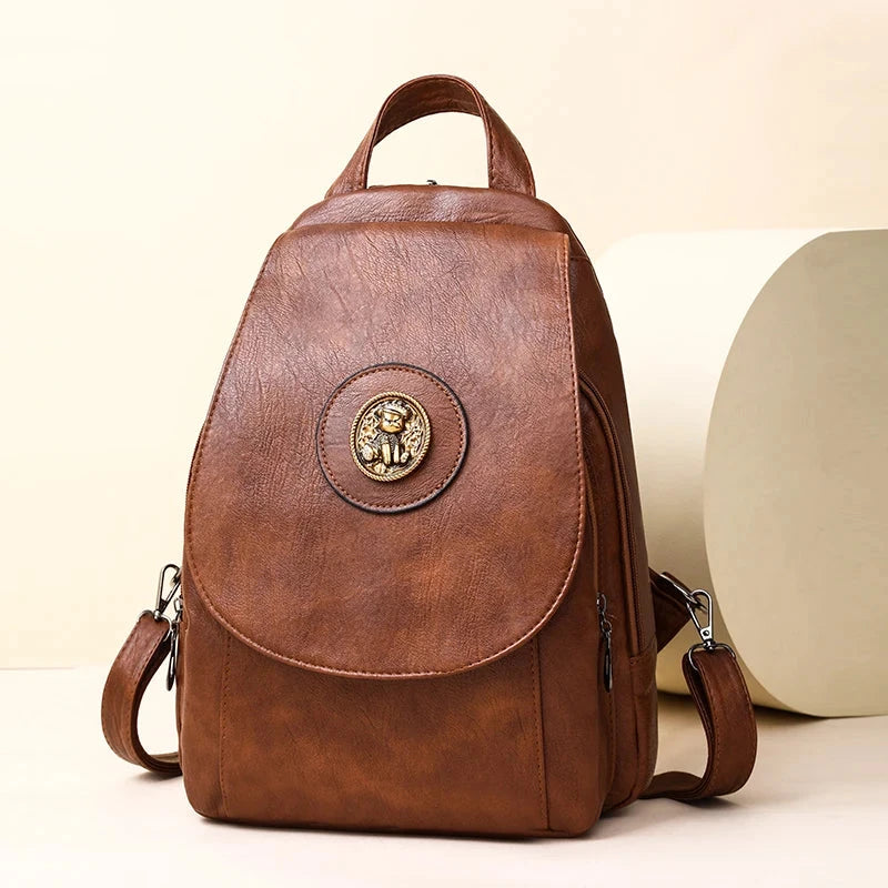 Versatta High-Quality Leather Women's Anti-Theft Backpack Versatta High-Quality Leather Women's Anti-Theft Backpack Blue Wolf Store
