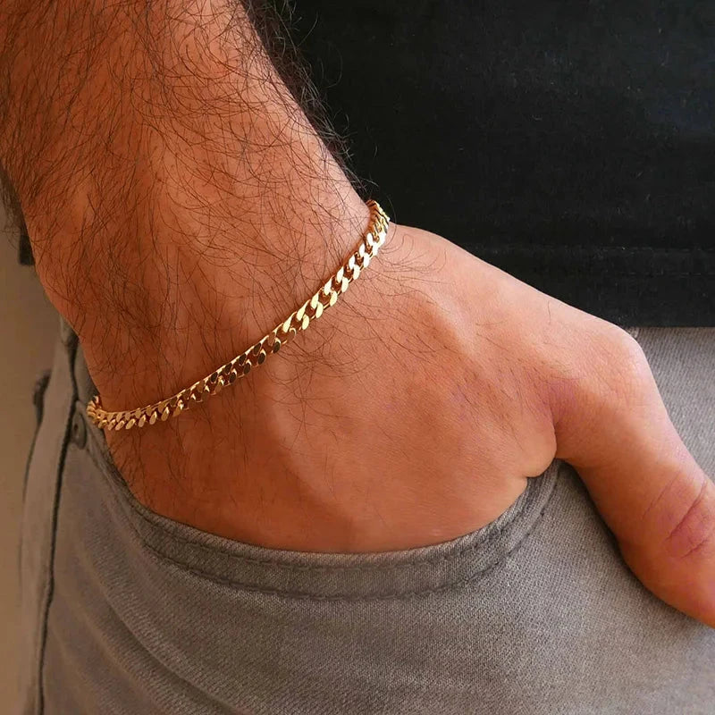 Vnox 3-11mm Chunky Miami Curb Chain Bracelet for Men, Stainless Steel Cuban Link Chain Wristband Classic Punk Heavy Male Jewelry Blue Wolf Store
