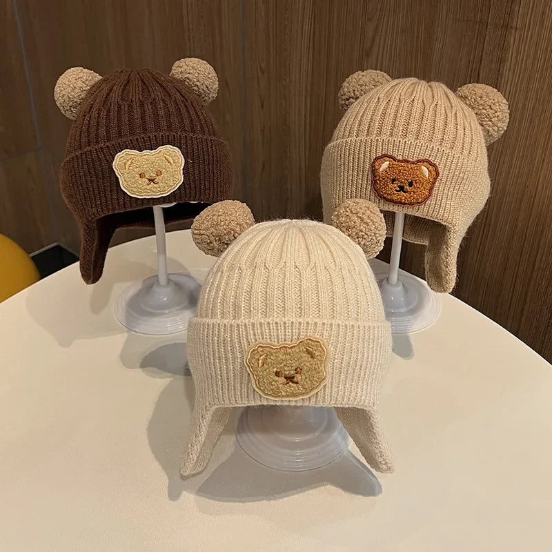 Winter Baby Beanie with Ear Protection Winter Baby Beanie with Ear Protection Blue Wolf Store
