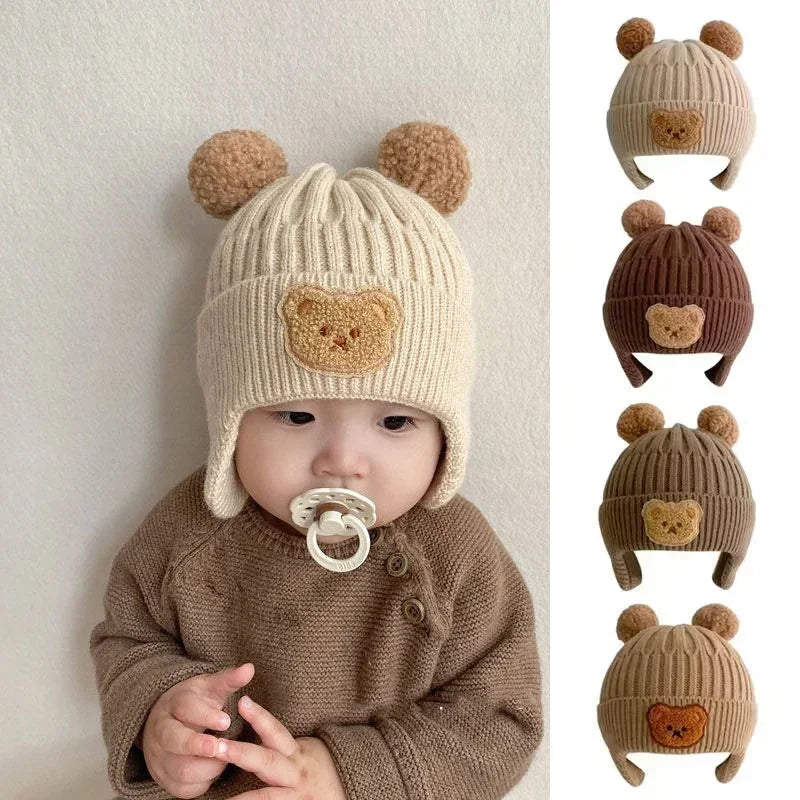 Winter Baby Beanie with Ear Protection Winter Baby Beanie with Ear Protection Blue Wolf Store