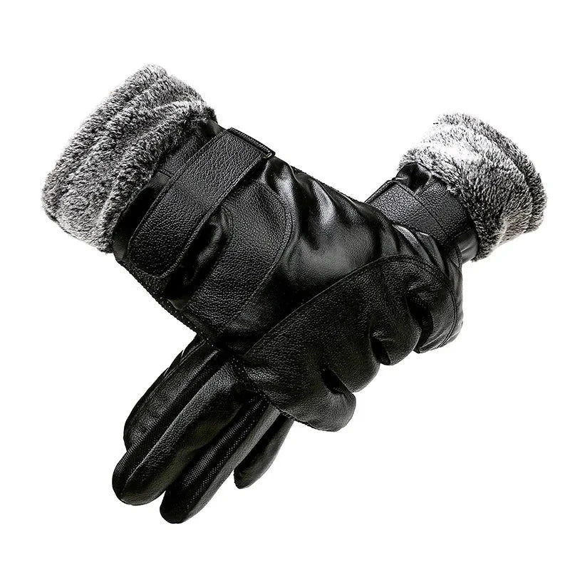 Winter Cycling Gloves Men's Motorcycle Winter Outdoor Waterproof And Cold Protection Pile Thick Riding Electric Car Warm Gloves Blue Wolf Store Black1