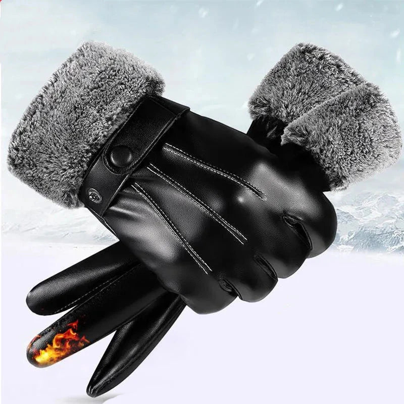 Winter Cycling Gloves Men's Motorcycle Winter Outdoor Waterproof And Cold Protection Pile Thick Riding Electric Car Warm Gloves Blue Wolf Store Black5