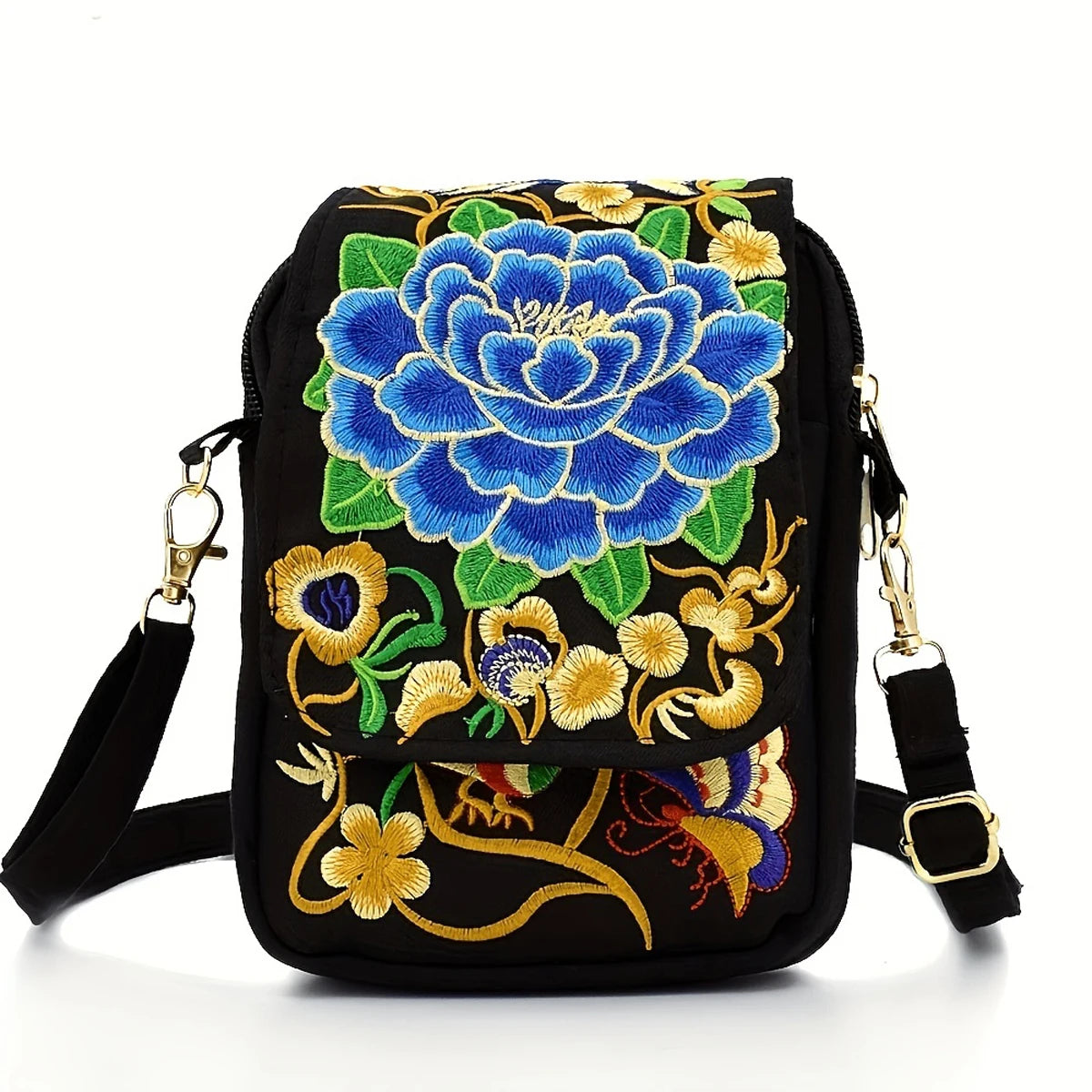 Women's Crossbody Bag with Flowers Women's Crossbody Bag with Flowers Blue Wolf Store