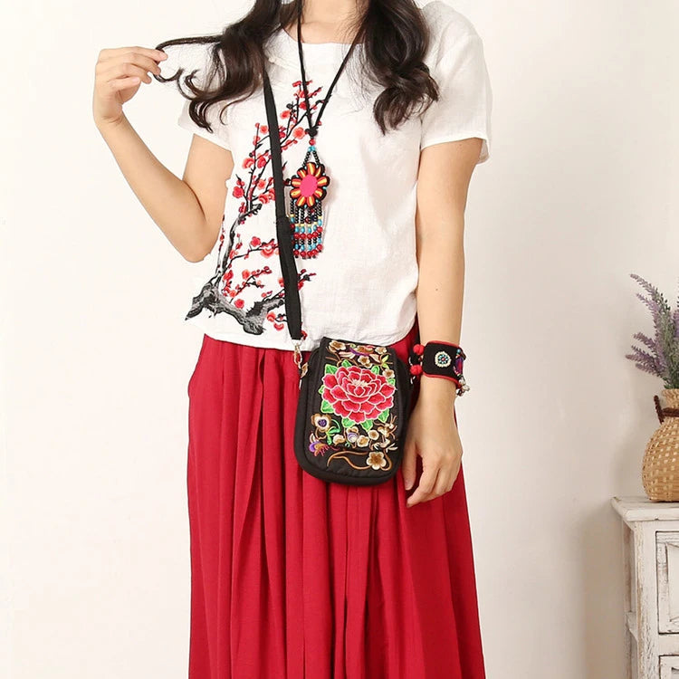Women's Crossbody Bag with Flowers Women's Crossbody Bag with Flowers Blue Wolf Store