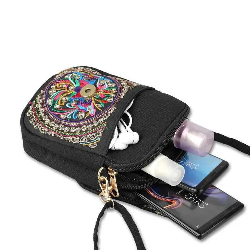 Women's Crossbody Bag with Flowers Women's Crossbody Bag with Flowers Blue Wolf Store