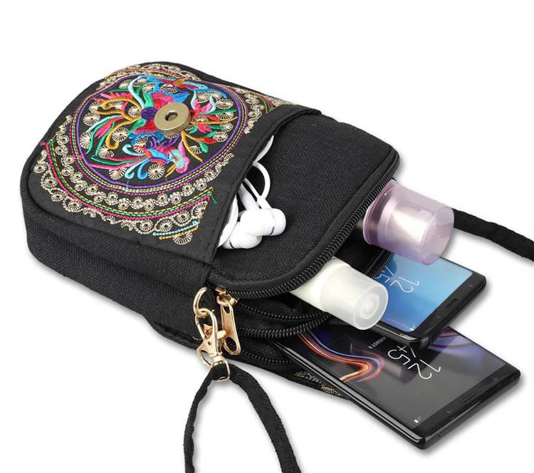 Women's Crossbody Bag with Flowers Women's Crossbody Bag with Flowers Blue Wolf Store