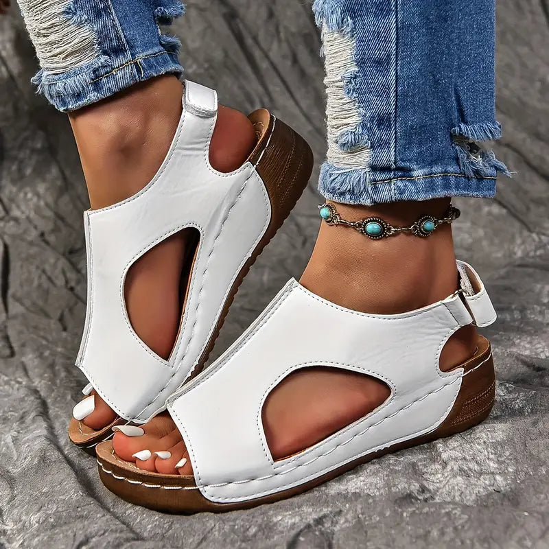 Women's Elevate Wedge Sandals Women's Elevate Wedge Sandals Blue Wolf Store White US 5.5 / EU 36 / UK-AU 3