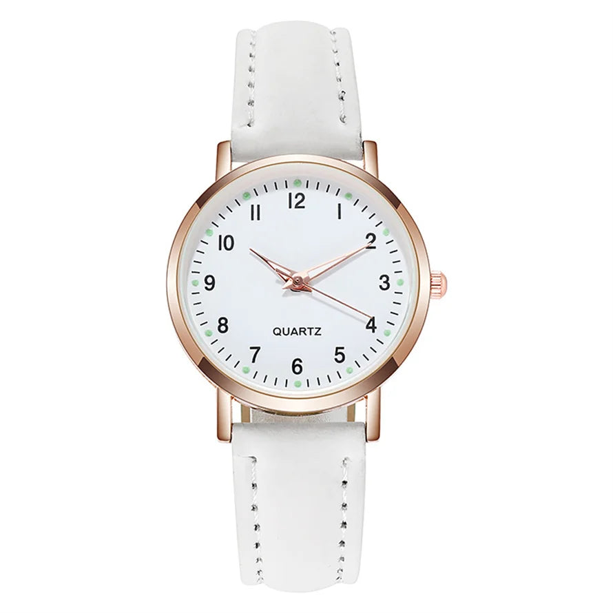 Women's Luminous Classic Watch with Leather Strap Women's Luminous Classic Watch with Leather Strap Blue Wolf Store