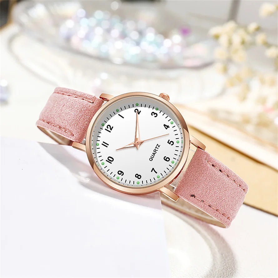 Women's Luminous Classic Watch with Leather Strap Women's Luminous Classic Watch with Leather Strap Blue Wolf Store