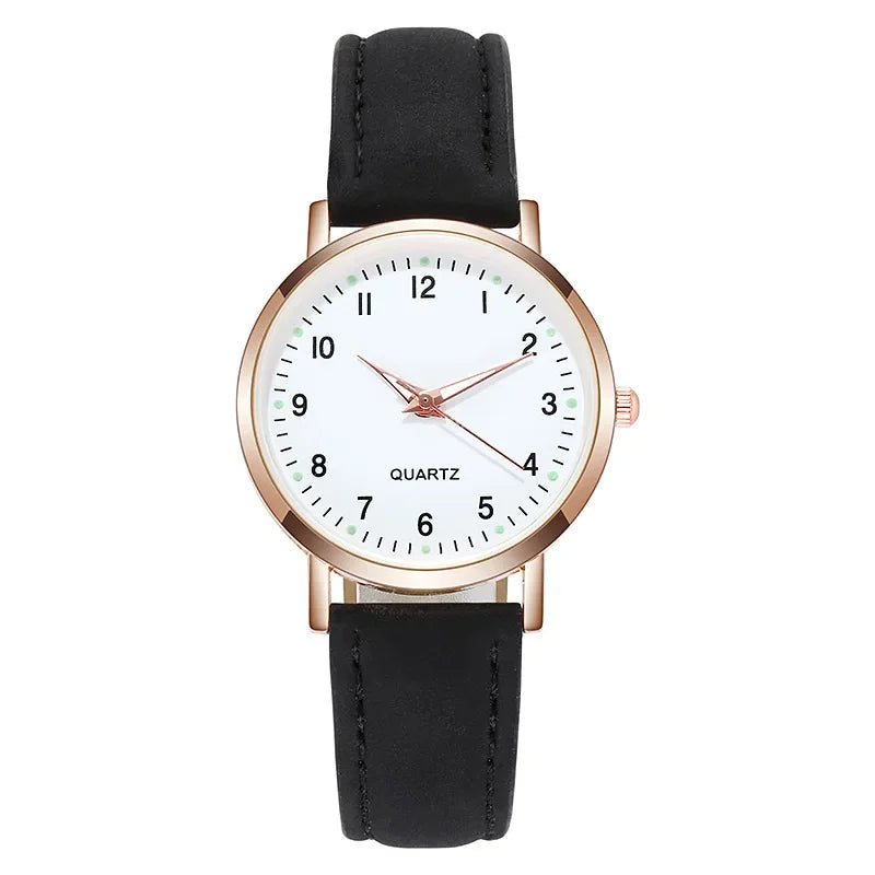 Women's Luminous Classic Watch with Leather Strap Women's Luminous Classic Watch with Leather Strap Blue Wolf Store Black
