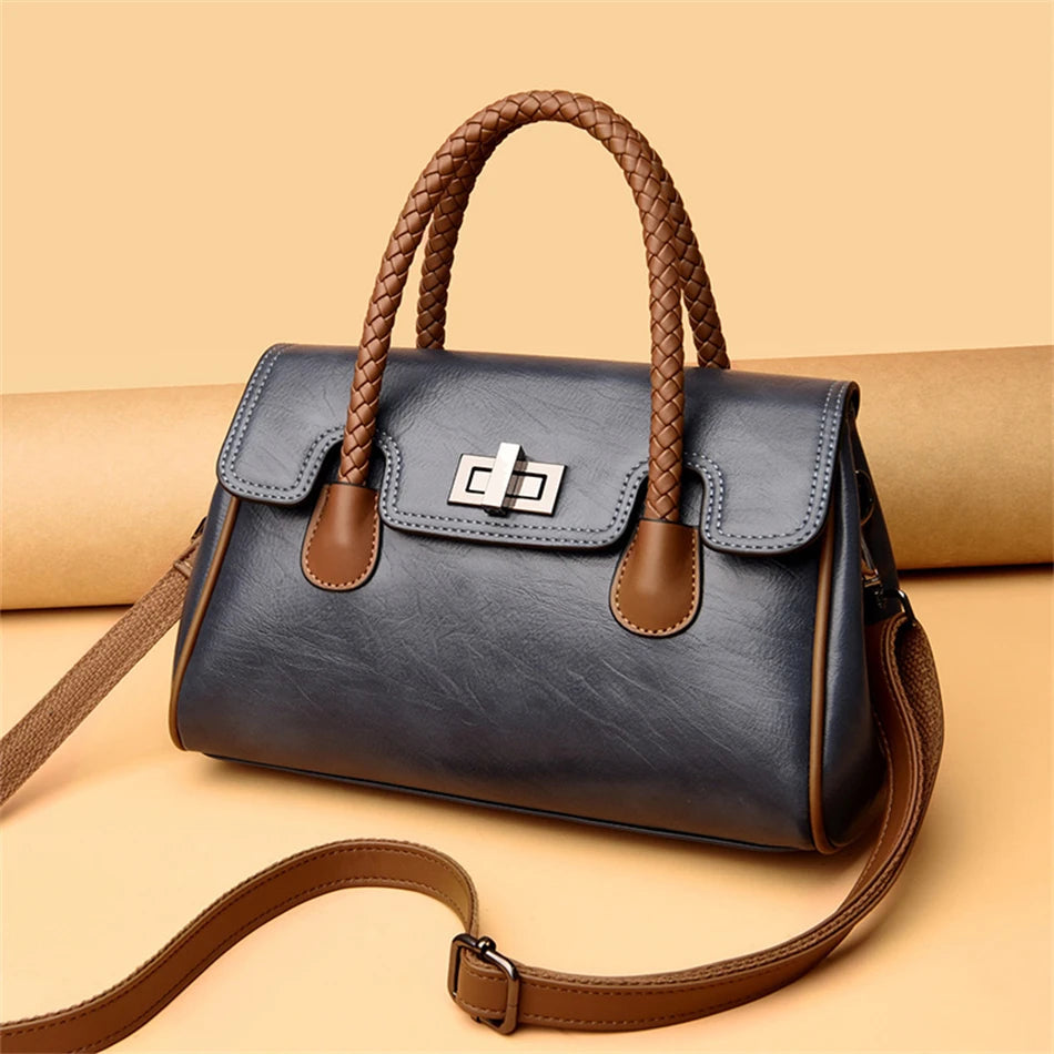 Women's Luxury Leather Bag Viola Women's Luxury Leather Bag Viola Blue Wolf Store