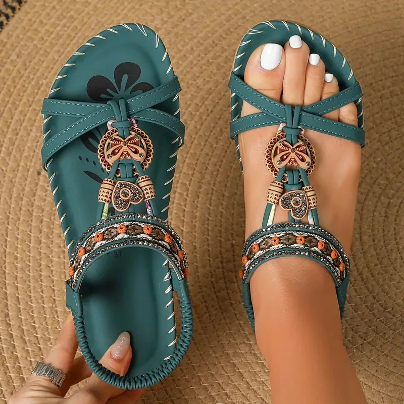 Women's Sandals Summer Star Women's Sandals Summer Star Blue Wolf Store Dark Green US 5.5 | UK/AU 3 | EU 35.5