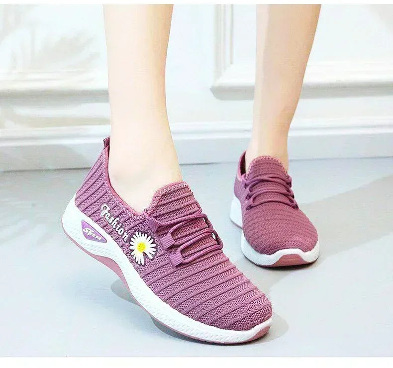 Women's Shoes Autumn New Style True Fly Weaving Old Beijing Cloth Shoes Little Daisy Women's Casual Sports Shoes Walking Shoes Blue Wolf Store