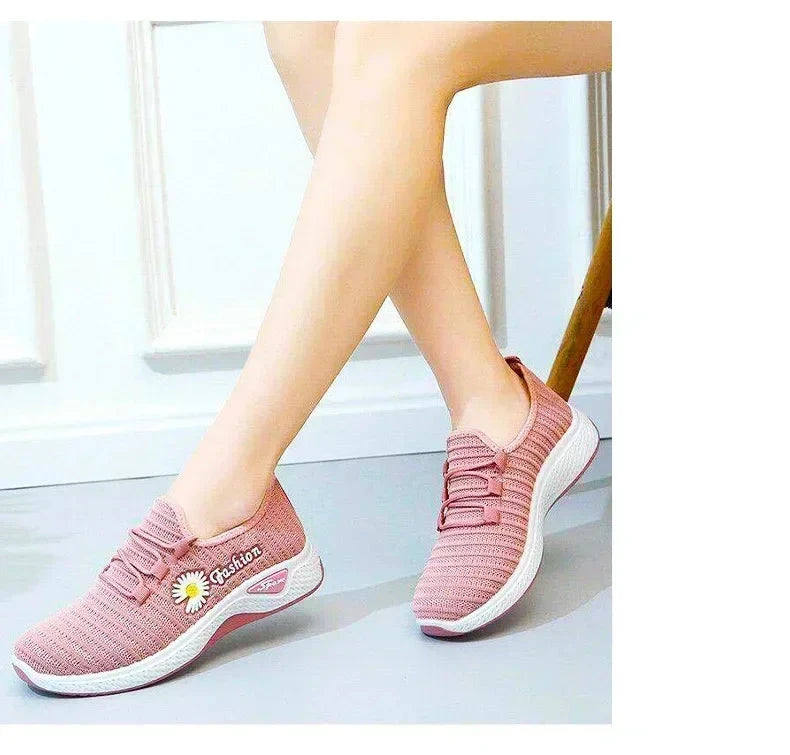 Women's Shoes Autumn New Style True Fly Weaving Old Beijing Cloth Shoes Little Daisy Women's Casual Sports Shoes Walking Shoes Blue Wolf Store