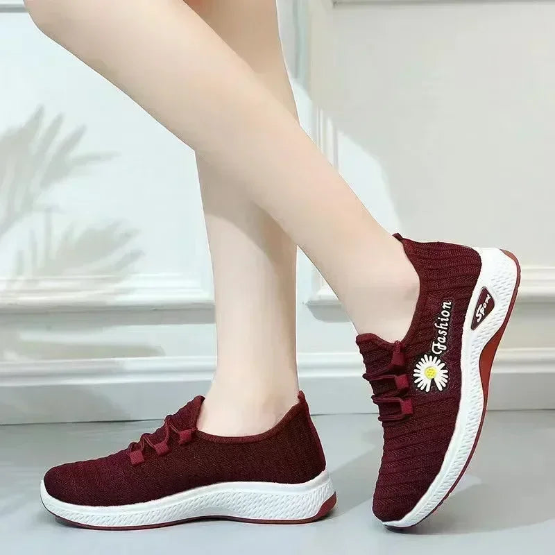 Women's Shoes Autumn New Style True Fly Weaving Old Beijing Cloth Shoes Little Daisy Women's Casual Sports Shoes Walking Shoes Blue Wolf Store