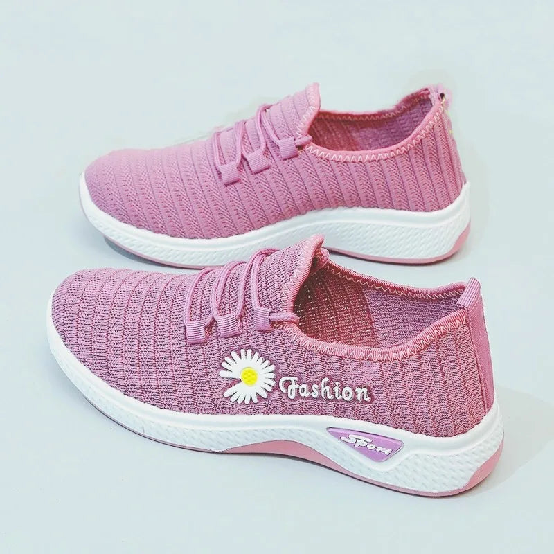 Women's Shoes Autumn New Style True Fly Weaving Old Beijing Cloth Shoes Little Daisy Women's Casual Sports Shoes Walking Shoes Blue Wolf Store