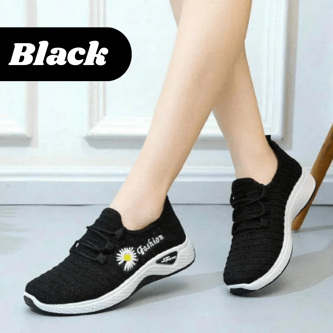 Women's Sneakers ConfortFashion Flowers Women's Sneakers ConfortFashion Flowers Blue Wolf Store Black 5 US / 36 EU / 3.5 UK-AU