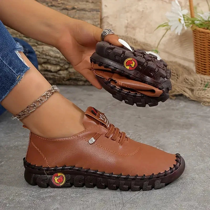 Women's Soft Leather Sneakers Women's Soft Leather Sneakers Blue Wolf Store Brown US 5 | UK/AU 3 | EU 35