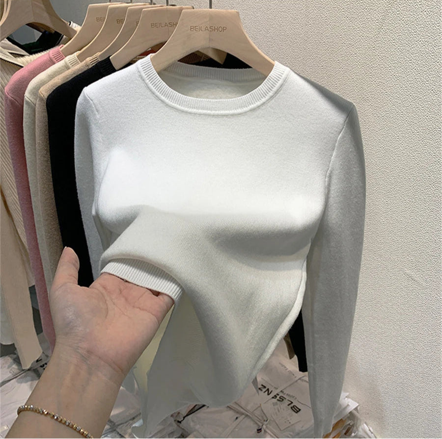 Women's Winter Sweater with Round Neck Women's Winter Sweater with Round Neck Blue Wolf Store