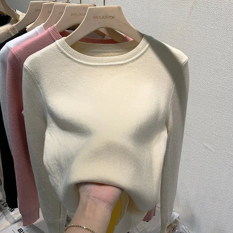 Women's Winter Sweater with Round Neck Women's Winter Sweater with Round Neck Blue Wolf Store