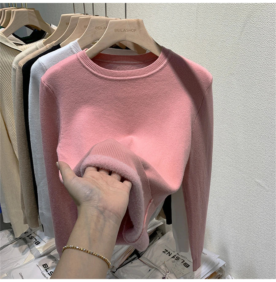 Women's Winter Sweater with Round Neck Women's Winter Sweater with Round Neck Blue Wolf Store