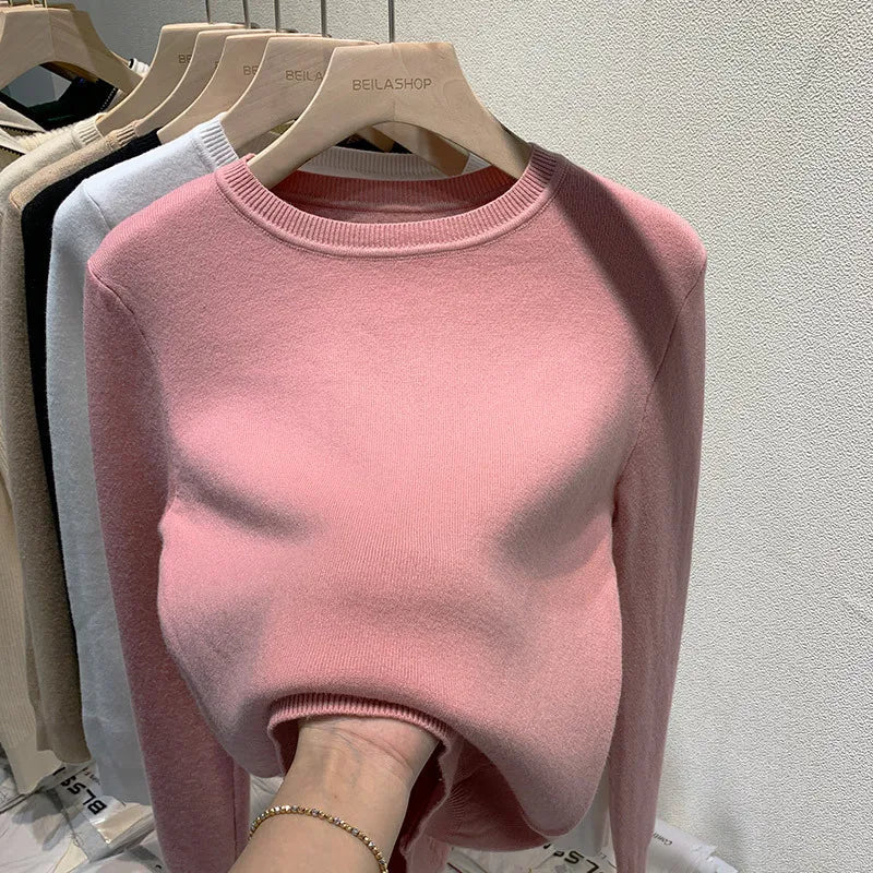 Women's Winter Sweater with Round Neck Women's Winter Sweater with Round Neck Blue Wolf Store