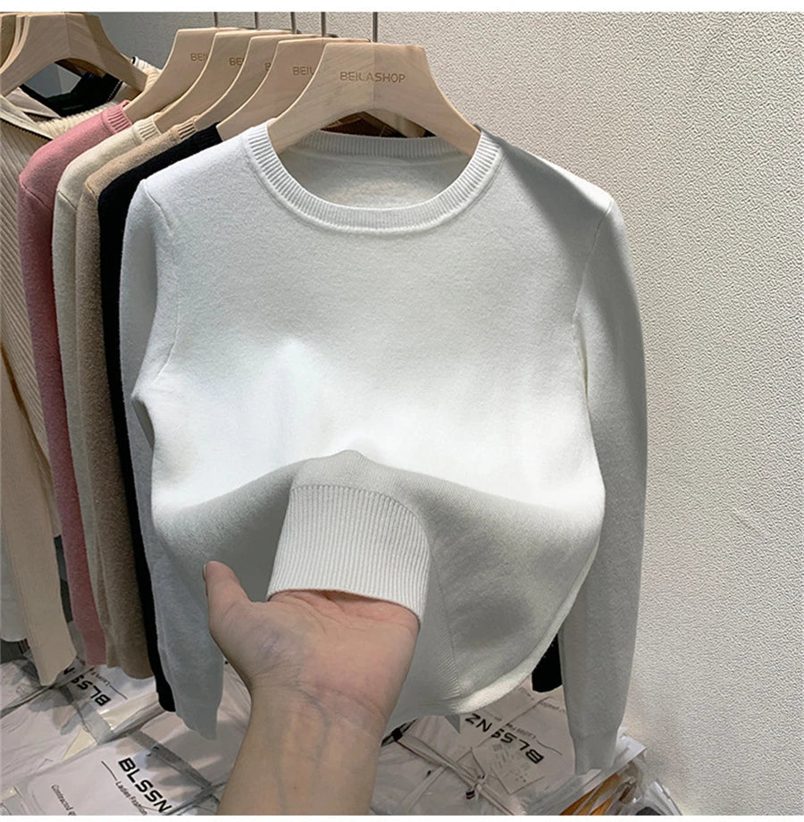 Women's Winter Sweater with Round Neck Women's Winter Sweater with Round Neck Blue Wolf Store
