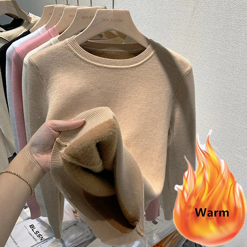 Women's Winter Sweater with Round Neck Women's Winter Sweater with Round Neck Blue Wolf Store Khaki S