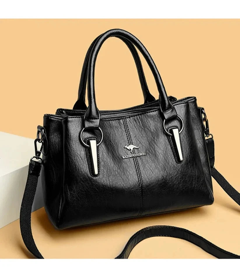 Zephire Elegance Women's Leather Bag Zephire Elegance Women's Leather Bag Blue Wolf Store BLACK